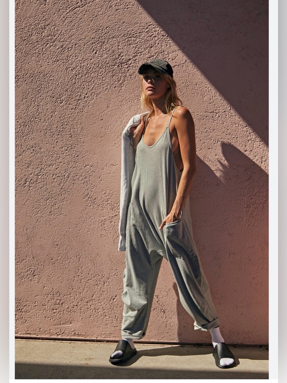Free People Relaxed gray Harem Jumpsuit for Women
